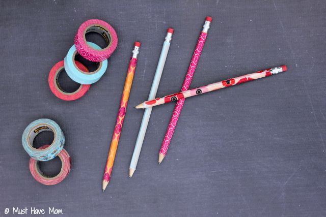 DIY Washi Tape Pencils Tutorial. Custom pencils on a dime! Personalized school supplies too!