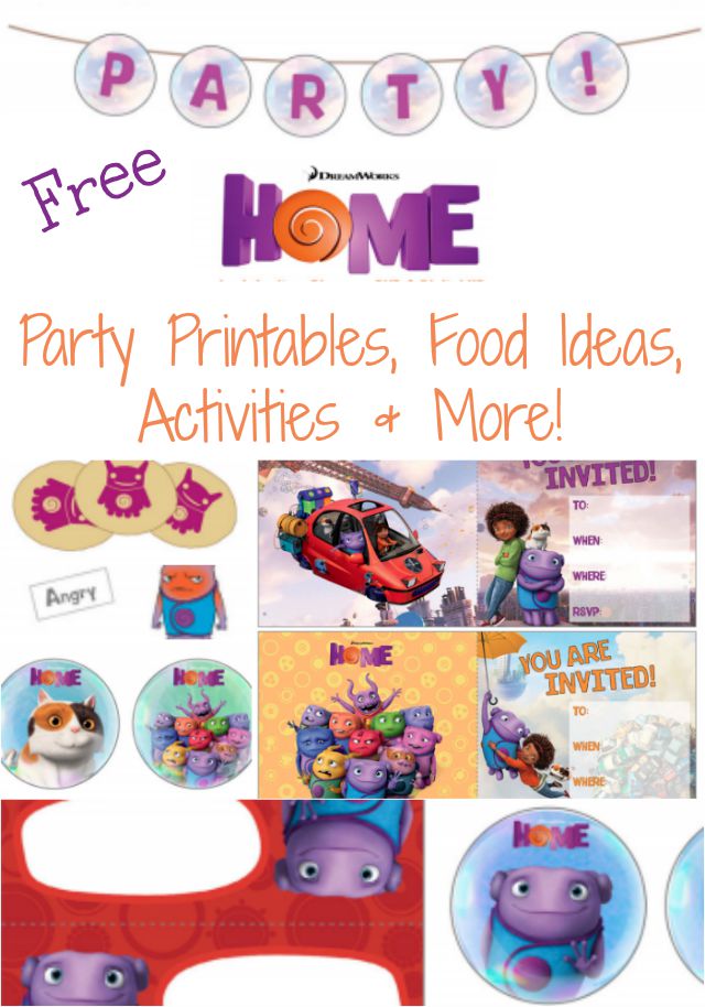 Home Themed Party Ideas Free Printables - Home Cartoon Party Decorations