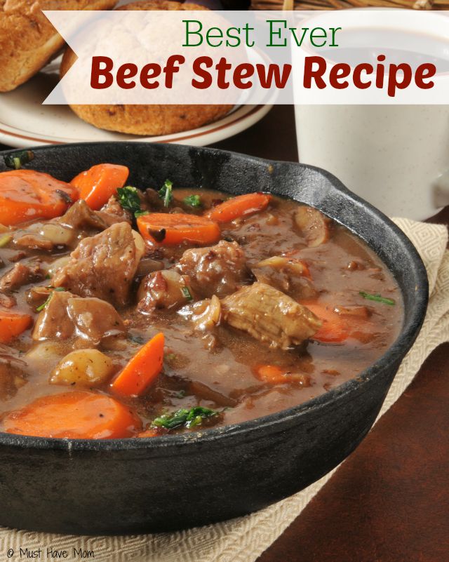 Homemade Beef Stew Recipe. Best beef stew recipe. Crockpot beef stew recipe. Great comfort food!