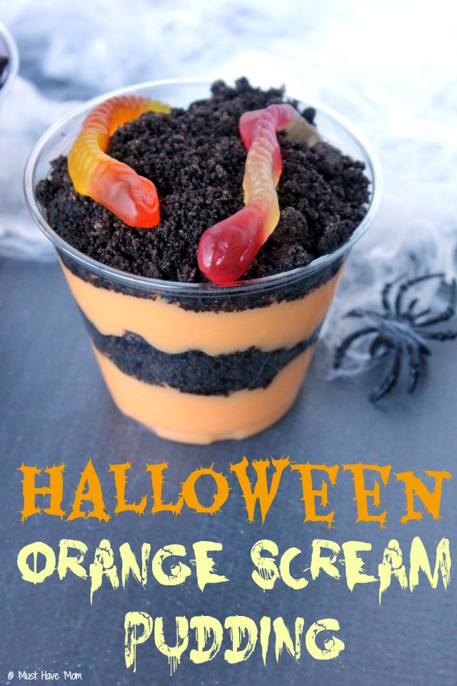 Halloween Orange Scream Pudding Cups Recipe!