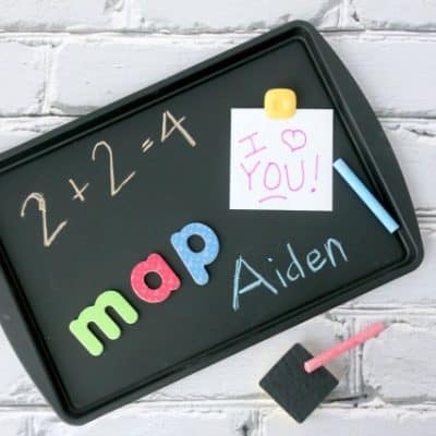 DIY Magnetic Chalkboard Activity Tray!