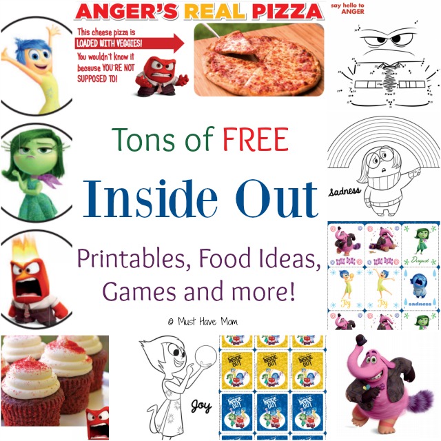 FREE Inside Out Activity Sheets, Recipes & More! Inside Out Party Ideas Too!