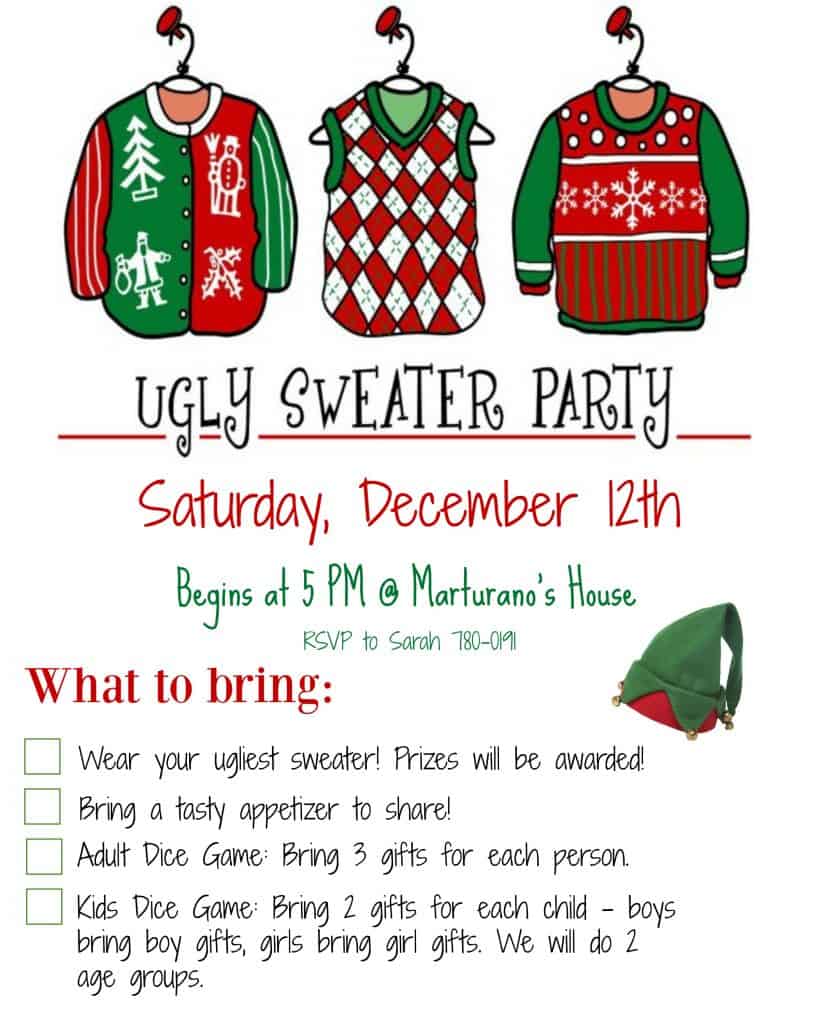 Ugly Sweater Party Invitation Wording and Ideas for your Ugly Christmas Sweater party!