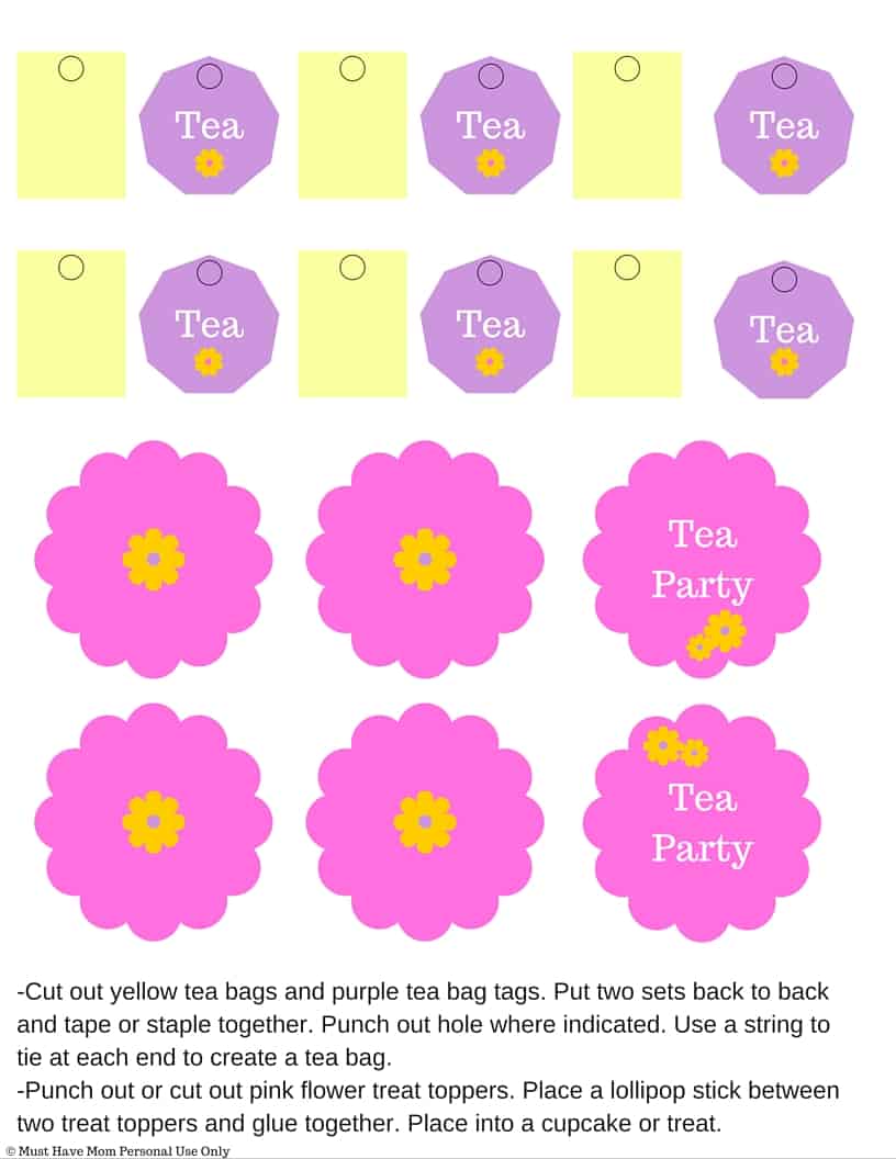 PB&amp;J Doll Tea Party Ideas with free tea party tea bag printables and ...