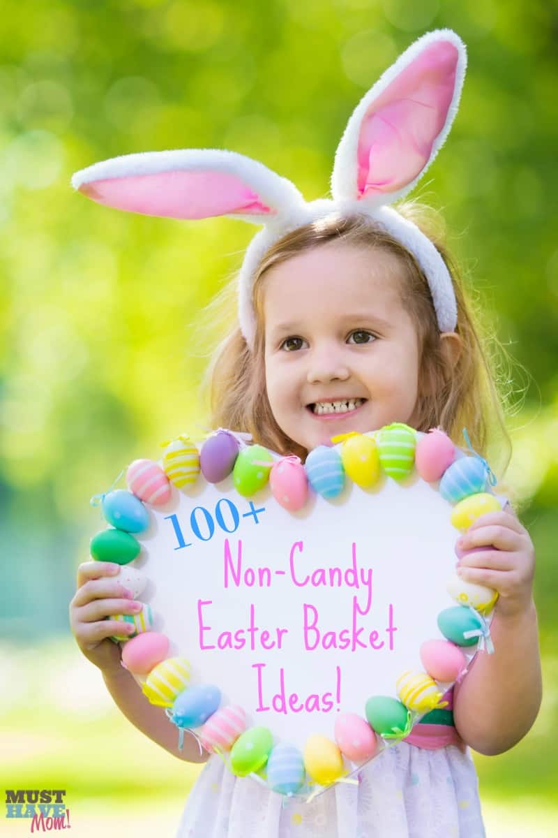 100+ Non Candy Easter Basket Ideas! Fun ideas for easter basket fillers that don't include candy! Avoid the extra sugar and use some of these ideas. 