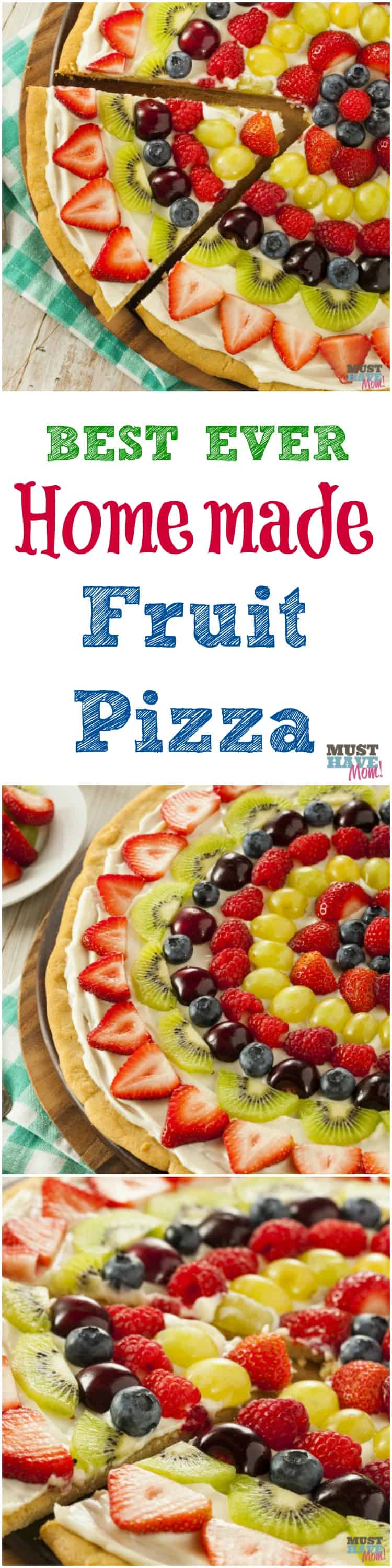 Best Ever Homemade Fruit Pizza Recipe. Make fruit pizza from scratch with this super easy recipe that tastes amazing and so much better than store bought sugar cookie dough! I can't believe how good this recipe is!