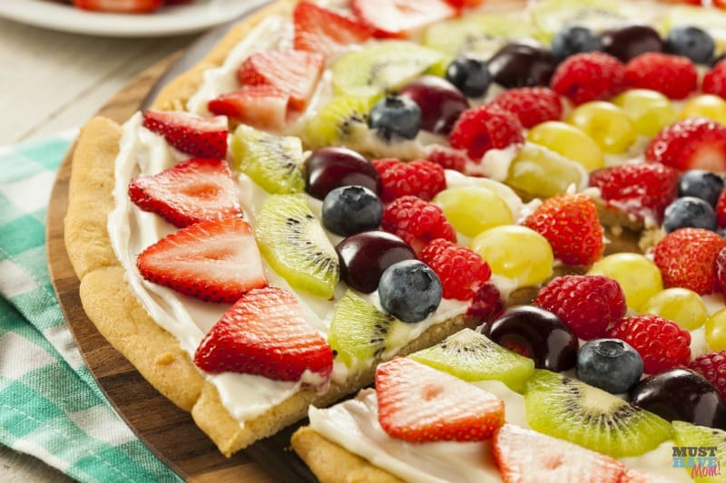 fruit pizza cookie dough