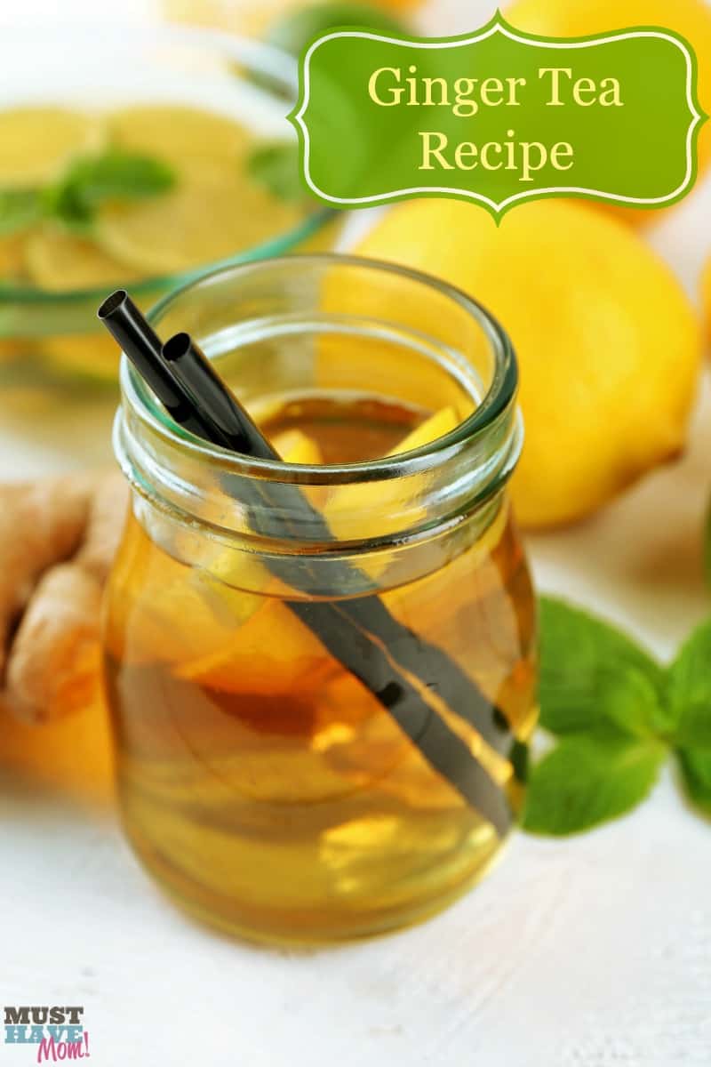 Ginger Tea Recipe for pregnancy and wellness. Helps nausea and morning sickness thanks to ginger root, helps boost calcium for immunity and strong bones. Can be served hot or chilled!