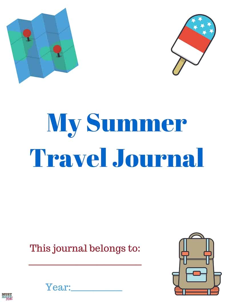 Free printable summer travel journal for kids to record their adventures! Great idea for travel with kids. Kids can make a travel log of their various trips and adventures. Awesome kids activity idea. 