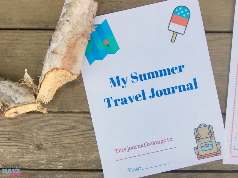 Free printable summer travel journal for kids to record their adventures! Great idea for travel with kids. Kids can make a travel log of their various trips and adventures. Awesome kids activity idea. 