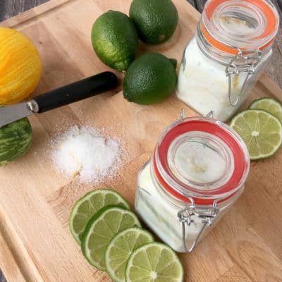 DIY Citrus Mint Epsom Salt Foot Soak For Tired Feet + Pedicure Basket Gift Idea!