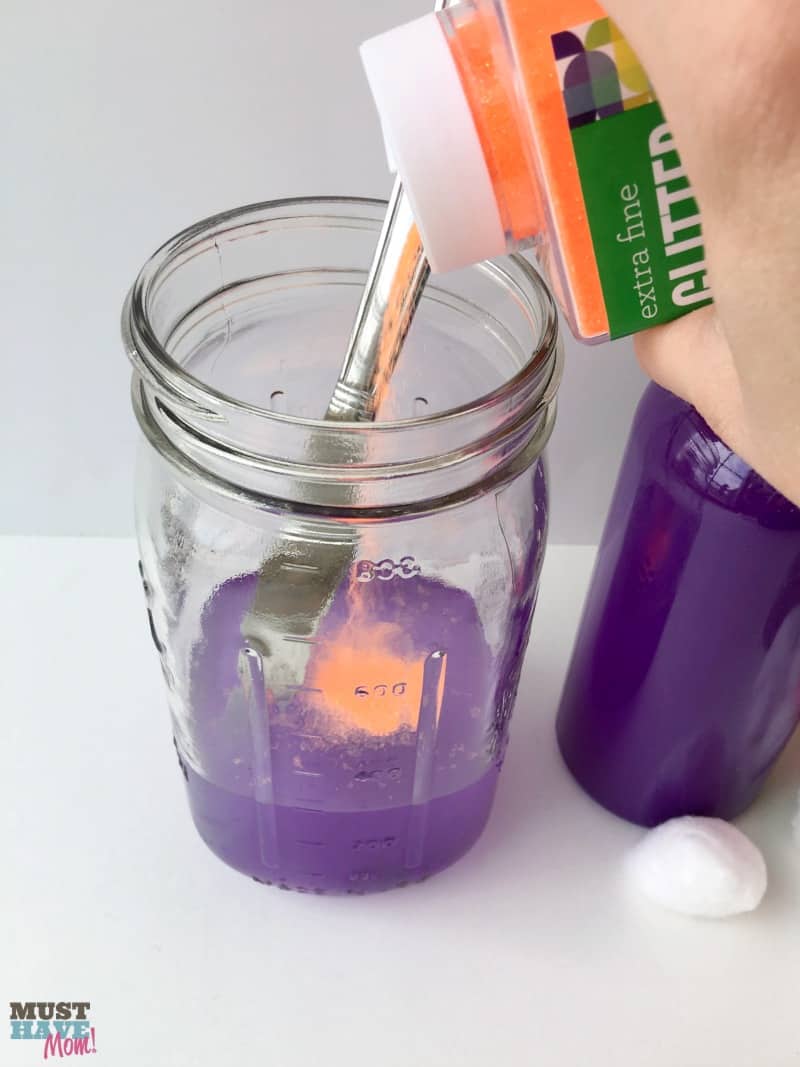 Disney Star Darlings Galaxy Jar Craft Idea with step by step instructions! Fun galaxy jar that can be used as a calming jar or decoration. Inspired by Star Darlings book series. Great kids DIY project. Rainy day craft!