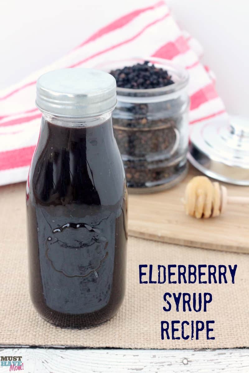 Homemade elderberry syrup recipe. Make your own elderberry syrup for cold and flu prevention and treatment. Great natural remedy!