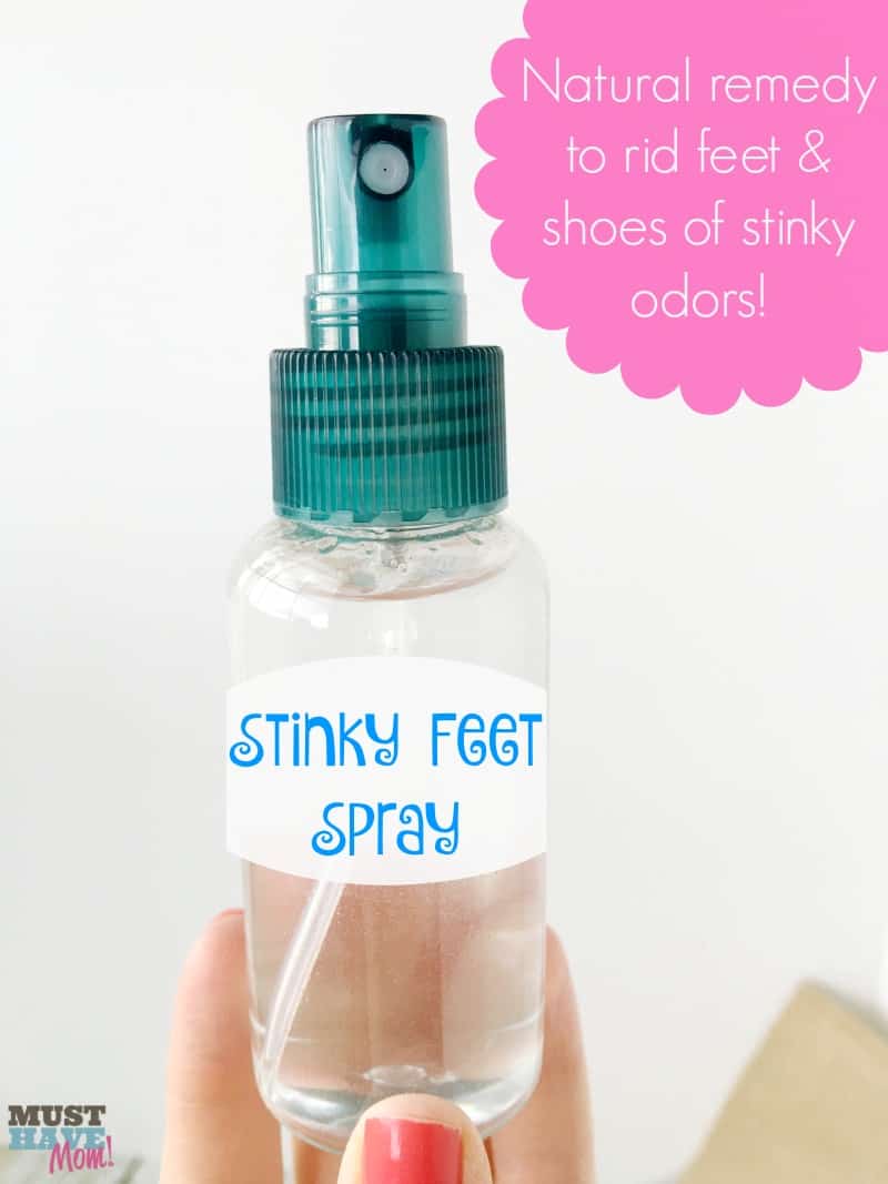 DIY Natural Stinky Feet Spray to get rid of smelly feet and stinky shoes. Natural remedy that can be used everyday on feet and shoes. 