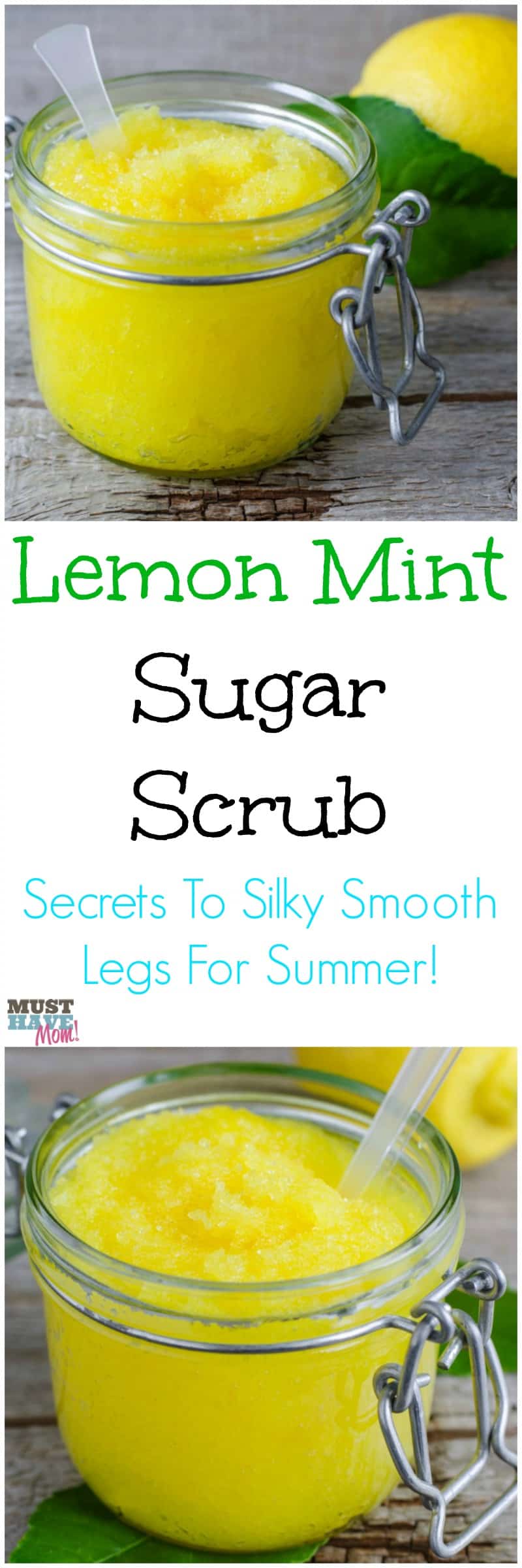 Secrets to silky smooth legs for summer + lemon mint sugar scrub recipe and shaving tips! Love this natural shave scrub recipe! It woks so amazingly!!