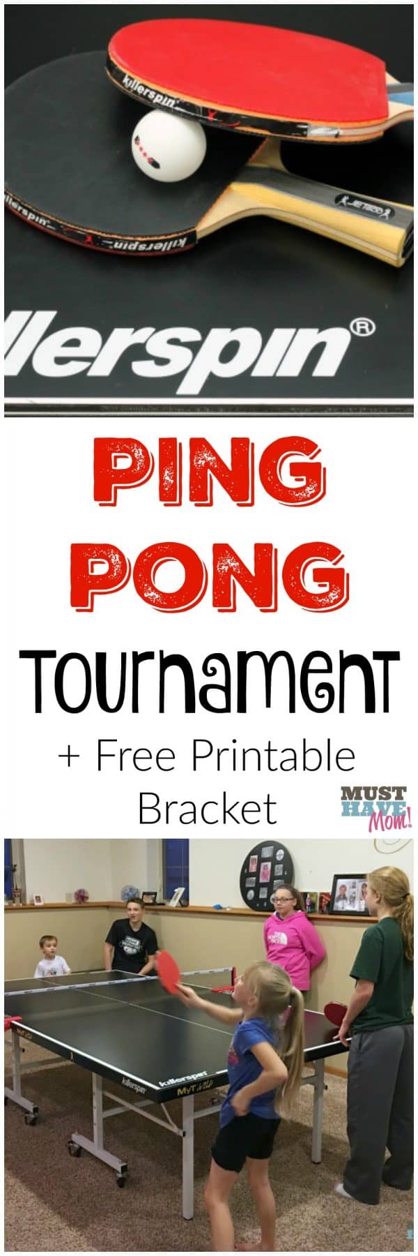 How To Host A Family Ping Pong Tournament + Free Printable Tournament ...