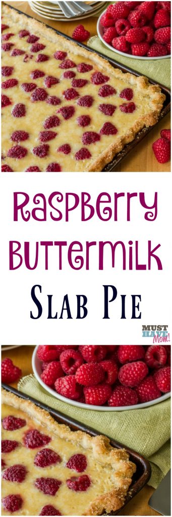 Raspberry Buttermilk Slab Pie Recipe. Perfect raspberry recipe to use up those summer berries! Dessert recipe that can serve a crowd!