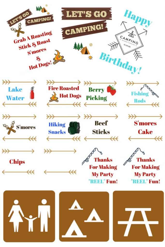 Free camping party printables