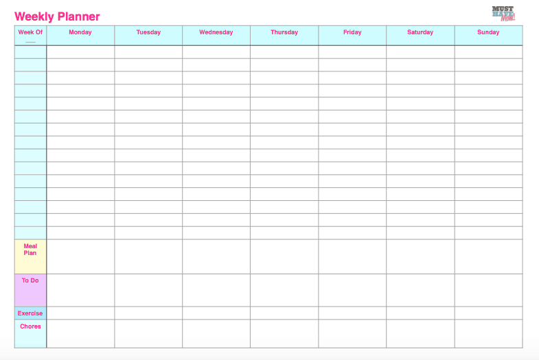 free printable weekly planner weekly shopping list how i organize my week must have mom