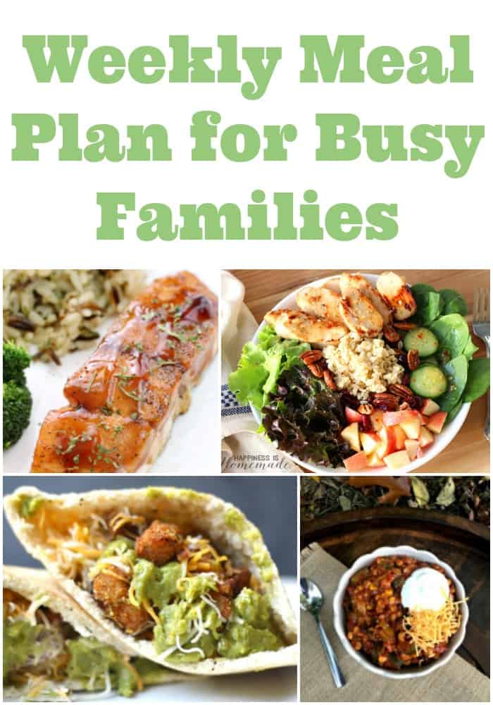 Free weekly meal plan! 7 tasty dinner ideas for busy families. Includes 7 easy dinner ideas for weeknight meals. 