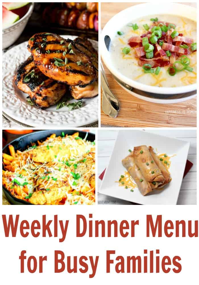 Weekly Dinner Menu For Busy Families! Weekly Meal Plan – Week 15