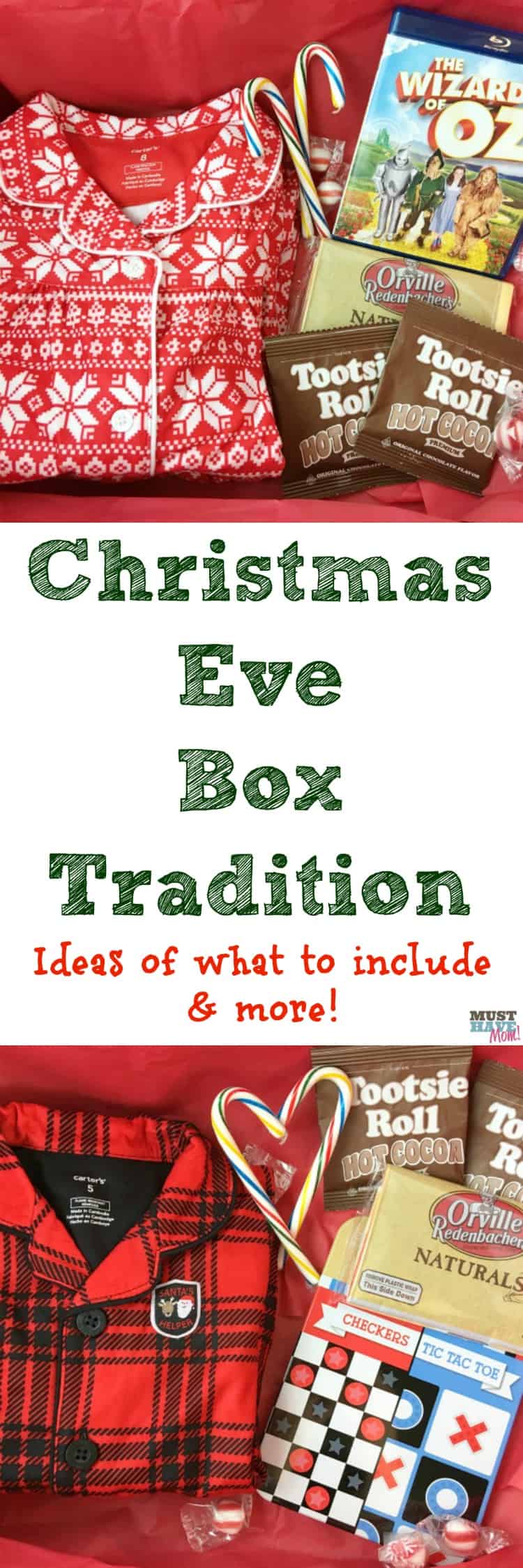 Awesome Christmas Traditions idea! Kids Christmas Eve boxes to open on the night before Christmas! List of what to include and ideas!