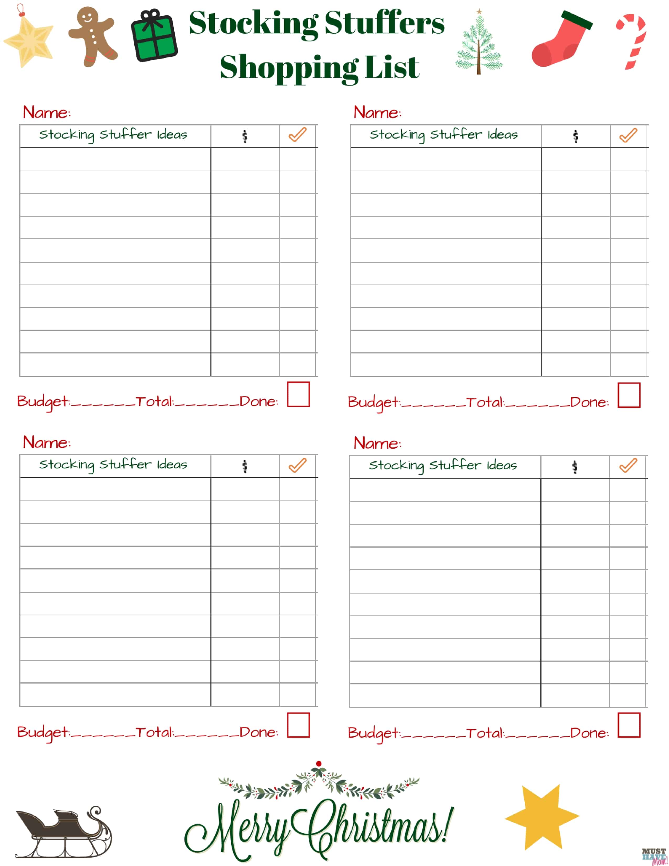 Free Christmas Shopping List Printable - FREE PRINTABLE TEMPLATES