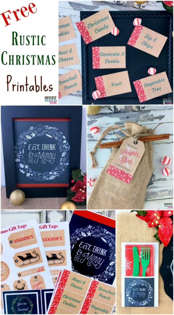 Free Rustic Christmas Party Printables - Must Have Mom