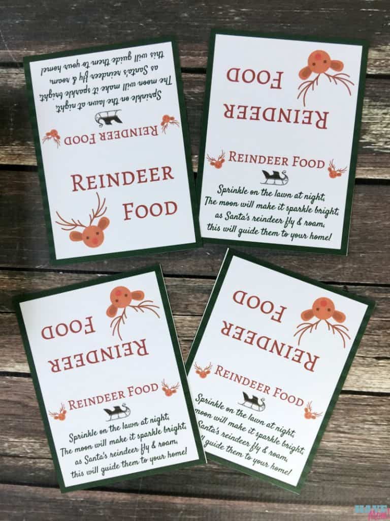 Santa's Magic Reindeer Food recipe and free printable reindeer food poem bag topper! Make this reindeer food to put out for Santa's reindeer on Christmas Eve!