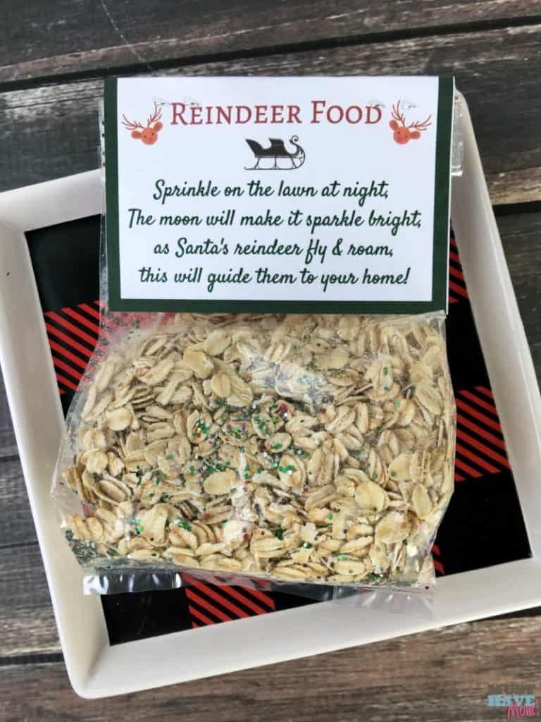 Santa's Magic Reindeer Food recipe and free printable reindeer food poem bag topper! Make this reindeer food to put out for Santa's reindeer on Christmas Eve!