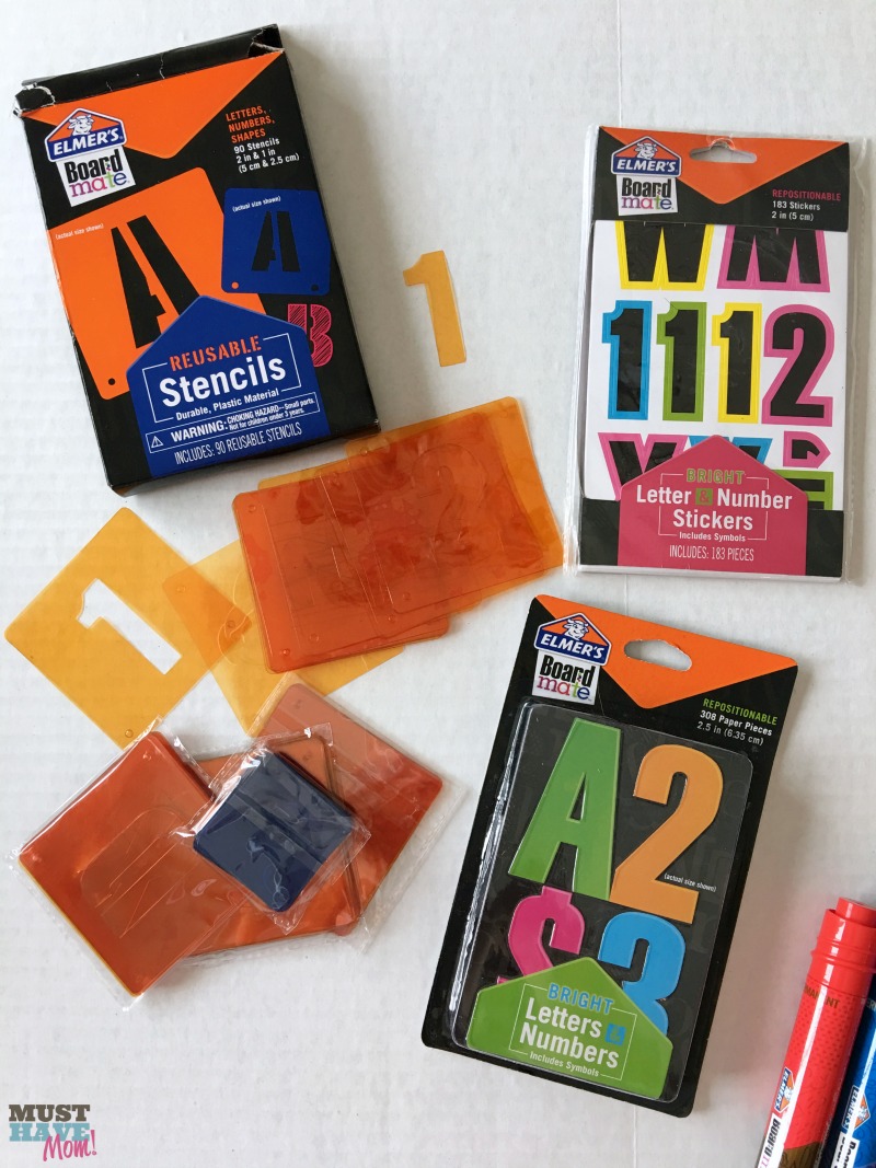 E3072M Black ELMERS Board Mate Repositionable Vinyl Sticky Letters /& Numbers