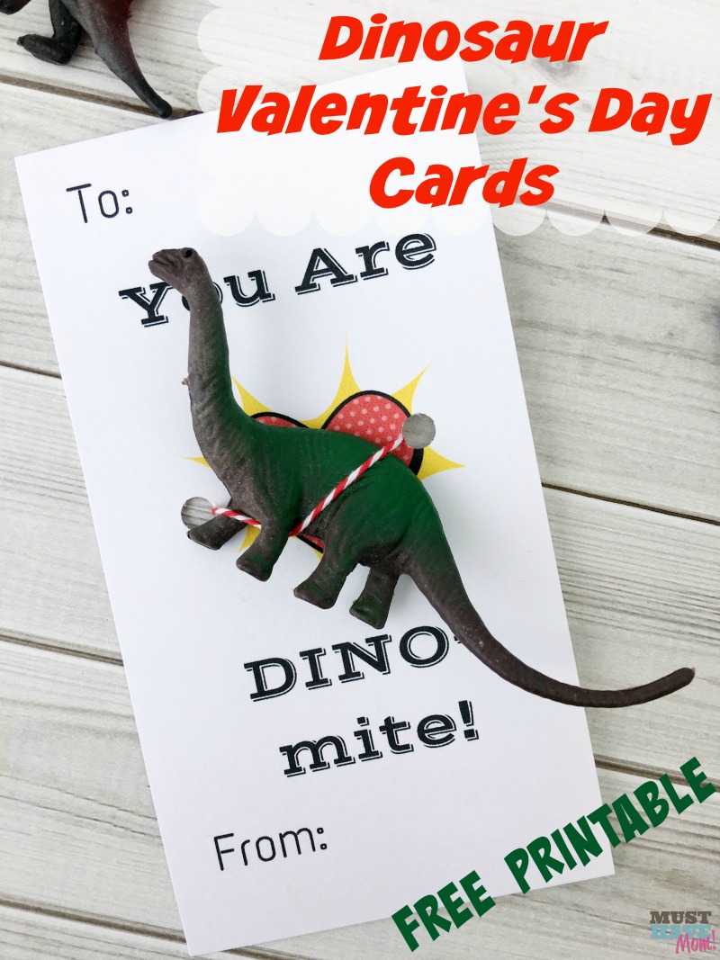 Dinosaur Free Printable Kids Valentine Cards - Must Have Mom