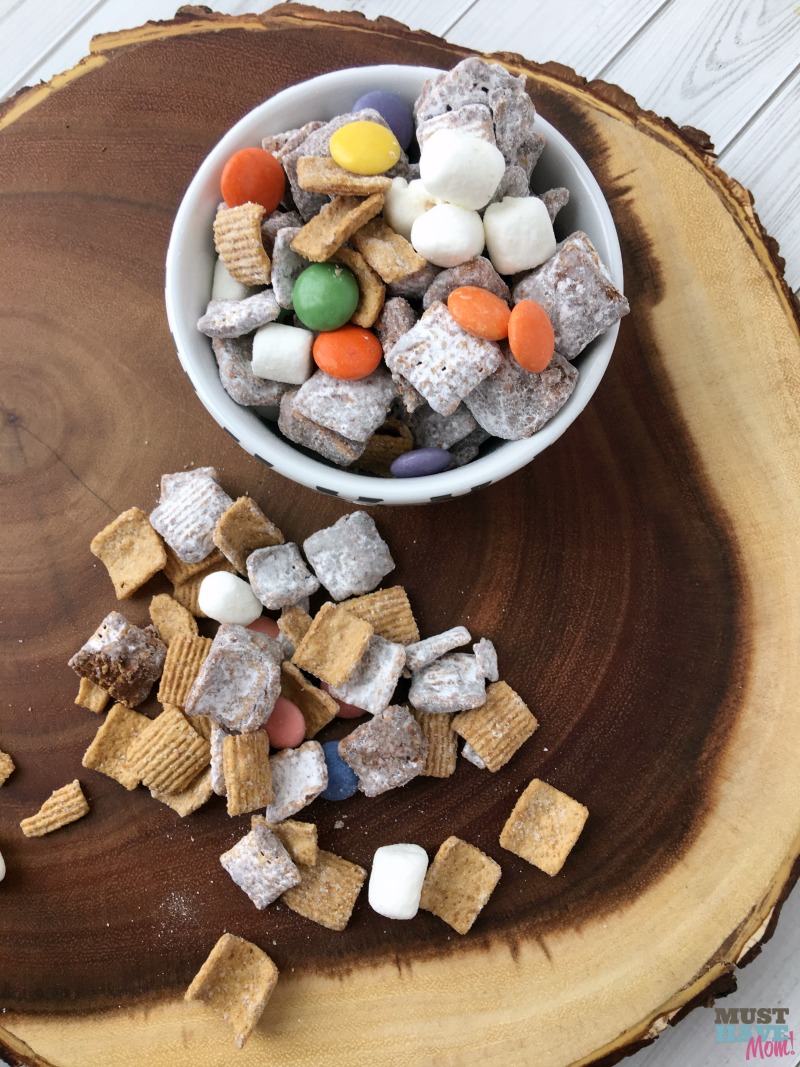 This nutella smores puppy chow is seriously better than the original puppy chow and it's a puppy chow recipe with no peanut butter! I'll warn you it's highly addictive!