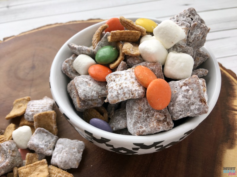 This nutella smores puppy chow is seriously better than the original puppy chow and it's a puppy chow recipe with no peanut butter! I'll warn you it's highly addictive!
