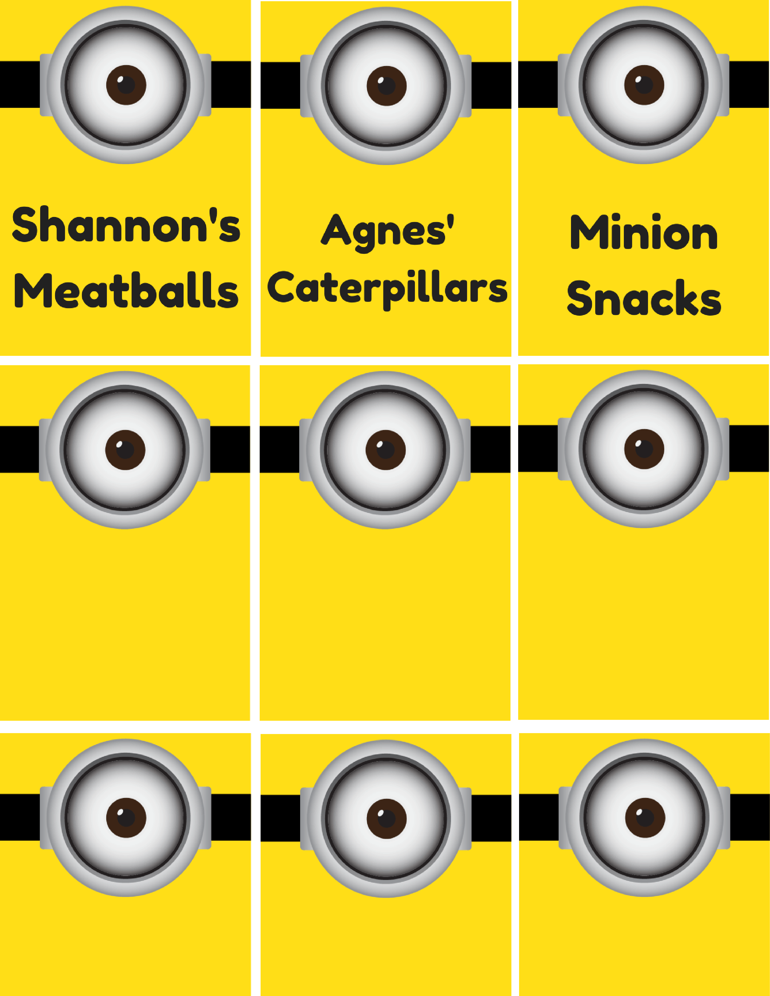 Minion Food Signs (1) - Must Have Mom