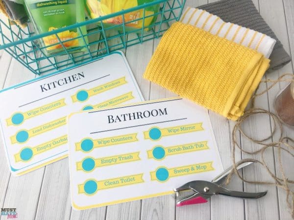 DIY Kids Cleaning Kits With Free Printable Cleaning Checklist & Natural ...