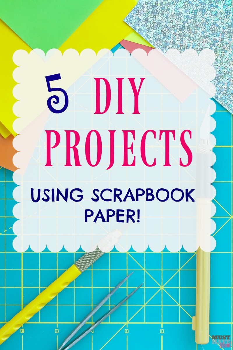 5 DIY projects using scrapbook paper! Put that scrapbook paper to good use with these 5 DIY home projects!