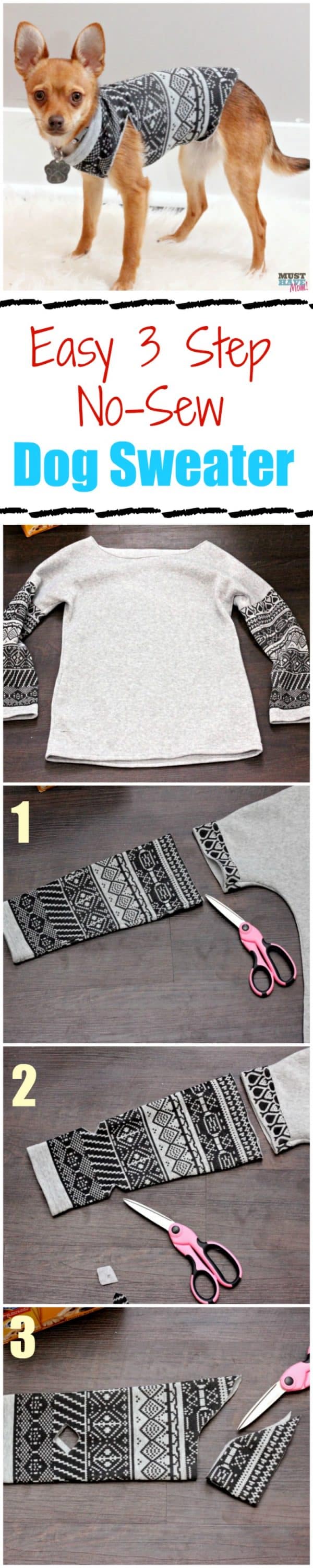 Make A DIY Dog Sweater From A Sweatshirt + Doggie Travel Tips! Must
