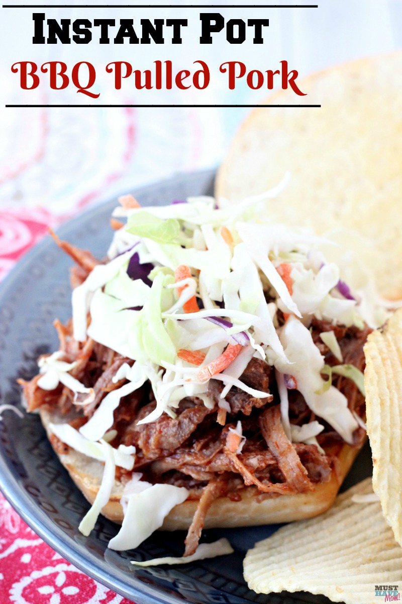 This Instant Pot BBQ pulled pork recipe is the BEST out there! The pressure cooker pulled pork literally fell apart and was so juicy and moist. Very flavorful dinner idea! Pin this recipe to favorites!