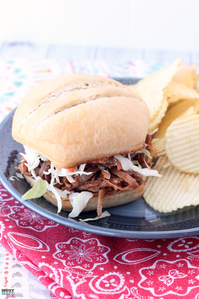 This Instant Pot BBQ pulled pork recipe is the BEST out there! The pressure cooker pulled pork literally fell apart and was so juicy and moist. Very flavorful dinner idea! Pin this recipe to favorites!