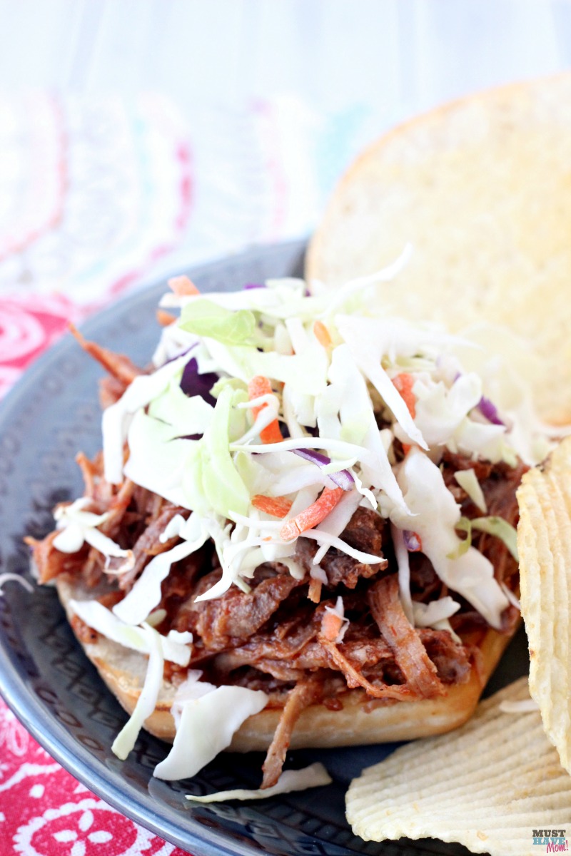 This Instant Pot BBQ pulled pork recipe is the BEST out there! The pressure cooker pulled pork literally fell apart and was so juicy and moist. Very flavorful dinner idea! Pin this recipe to favorites!