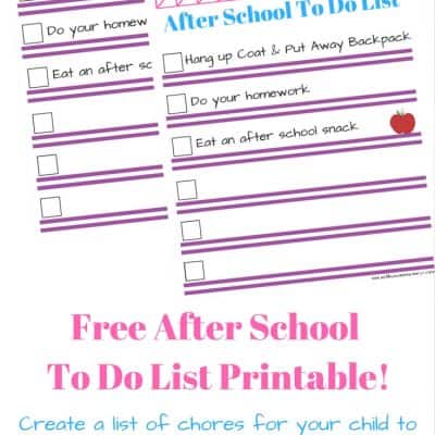 Free Printable Chore List For Kids!