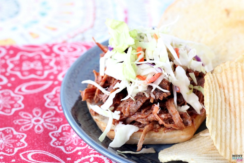 This Instant Pot BBQ pulled pork recipe is the BEST out there! The pressure cooker pulled pork literally fell apart and was so juicy and moist. Very flavorful dinner idea! Pin this recipe to favorites!