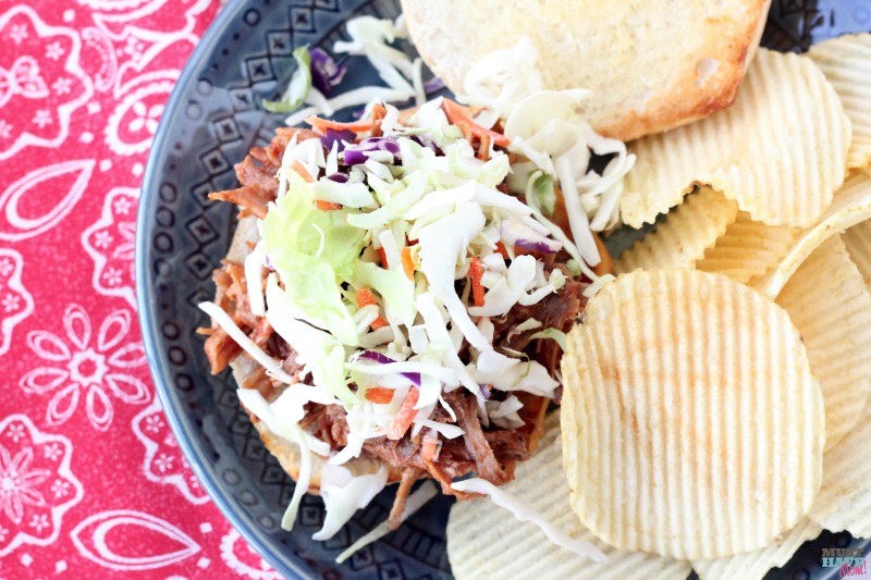 This Instant Pot BBQ pulled pork recipe is the BEST out there! The pressure cooker pulled pork literally fell apart and was so juicy and moist. Very flavorful dinner idea! Pin this recipe to favorites!