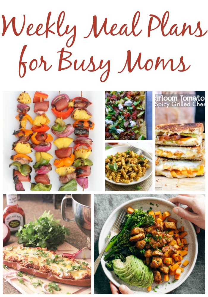 FREE weekly meal plans for busy moms! Check back every Monday for a new 7 day meal plan! Great dinner ideas for busy families!