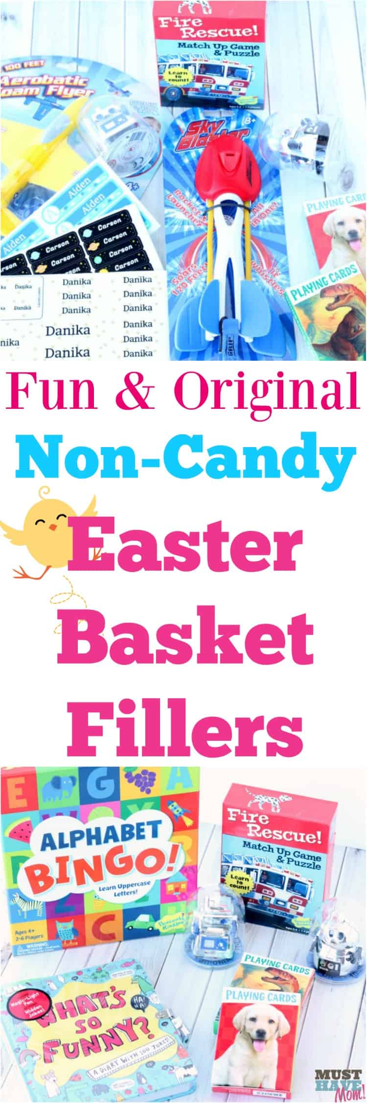 Fun and Original Easter basket fillers that aren't candy! Grab these non-candy Easter basket ideas for your kiddo!