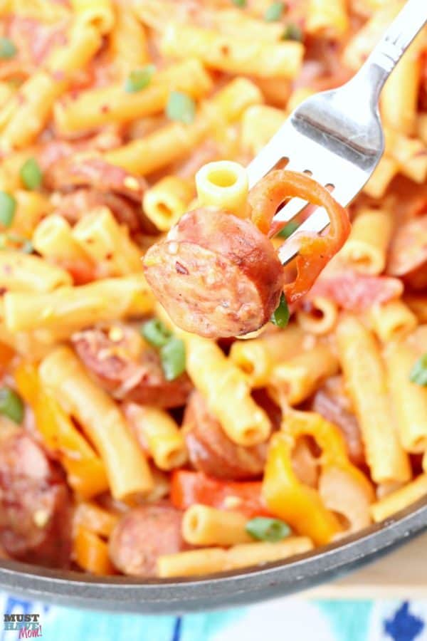 One Pot Pasta! Cheesy Polish and Pepper Pasta Recipe - Must Have Mom