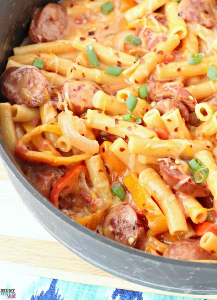 One Pot Pasta! Cheesy Polish and Pepper Pasta Recipe - Must Have Mom