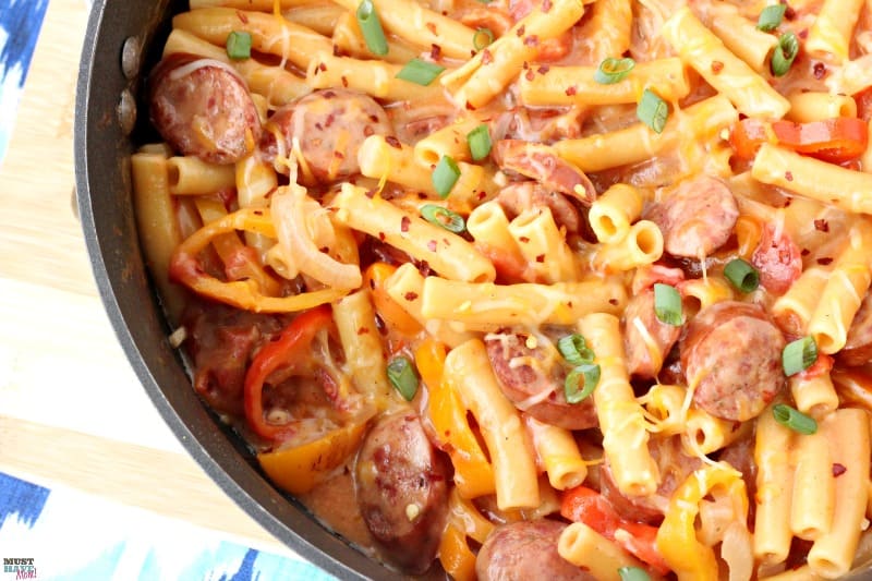 One Pot Pasta! Cheesy Polish and Pepper Pasta Recipe