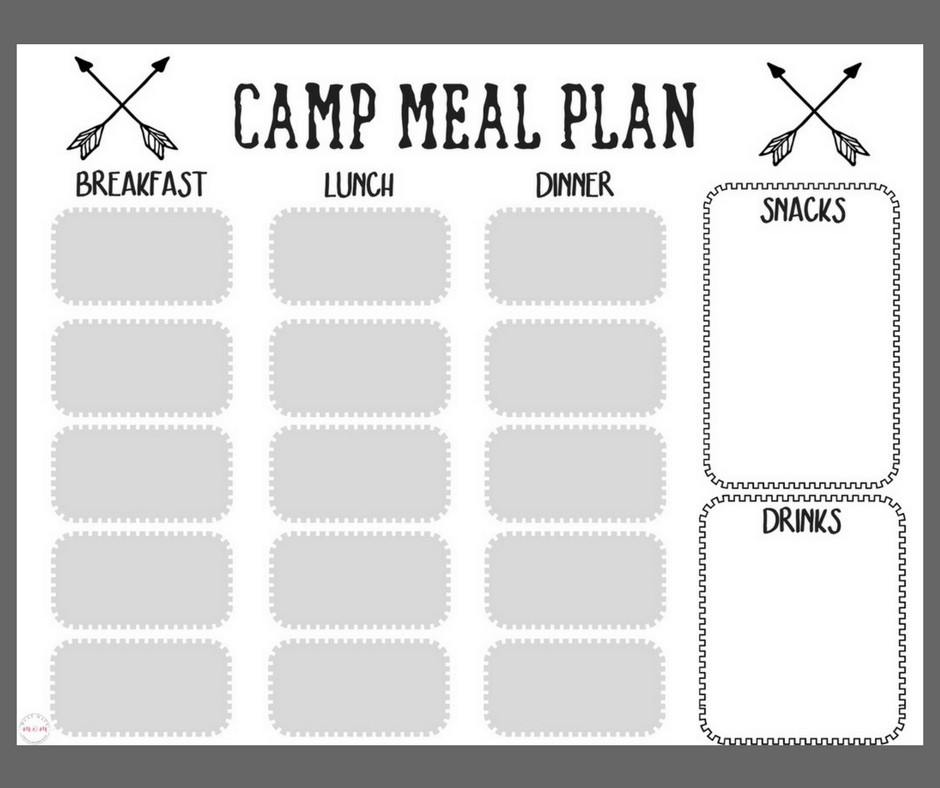 Free Printable Camping Food List + Menu Plan Must Have Mom